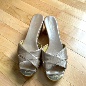 Jimmy choo platform leather slides